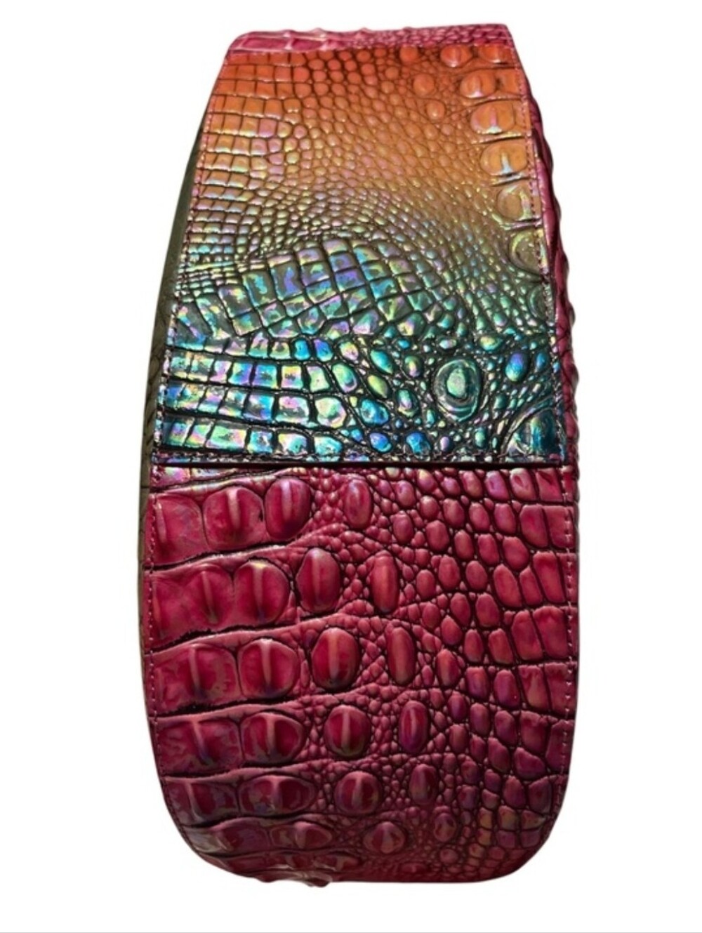 🌈▪️Brahmin ▪️Bekka Horizon Ombre Melbourne Iridescent Croc Shoulder Bag - Picture 7 of 14